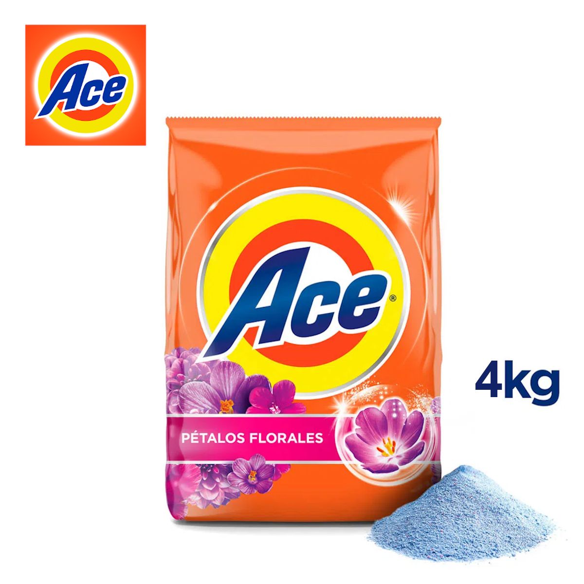 ACE - Detergente en polvo 4 kilos ACE pétalos florales
