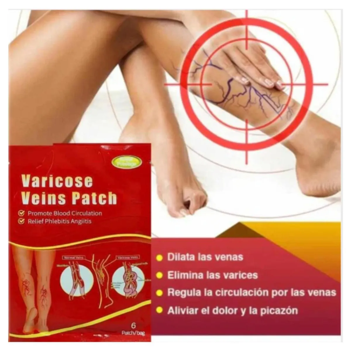 GENERICO - Parches Para Varices Empaque Rojo