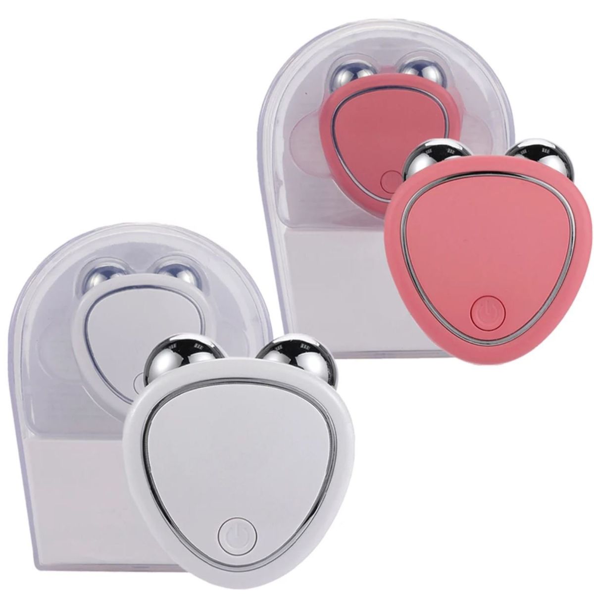 GENERICO - Masajeador Facial De Doble Rodillo  - Blanco