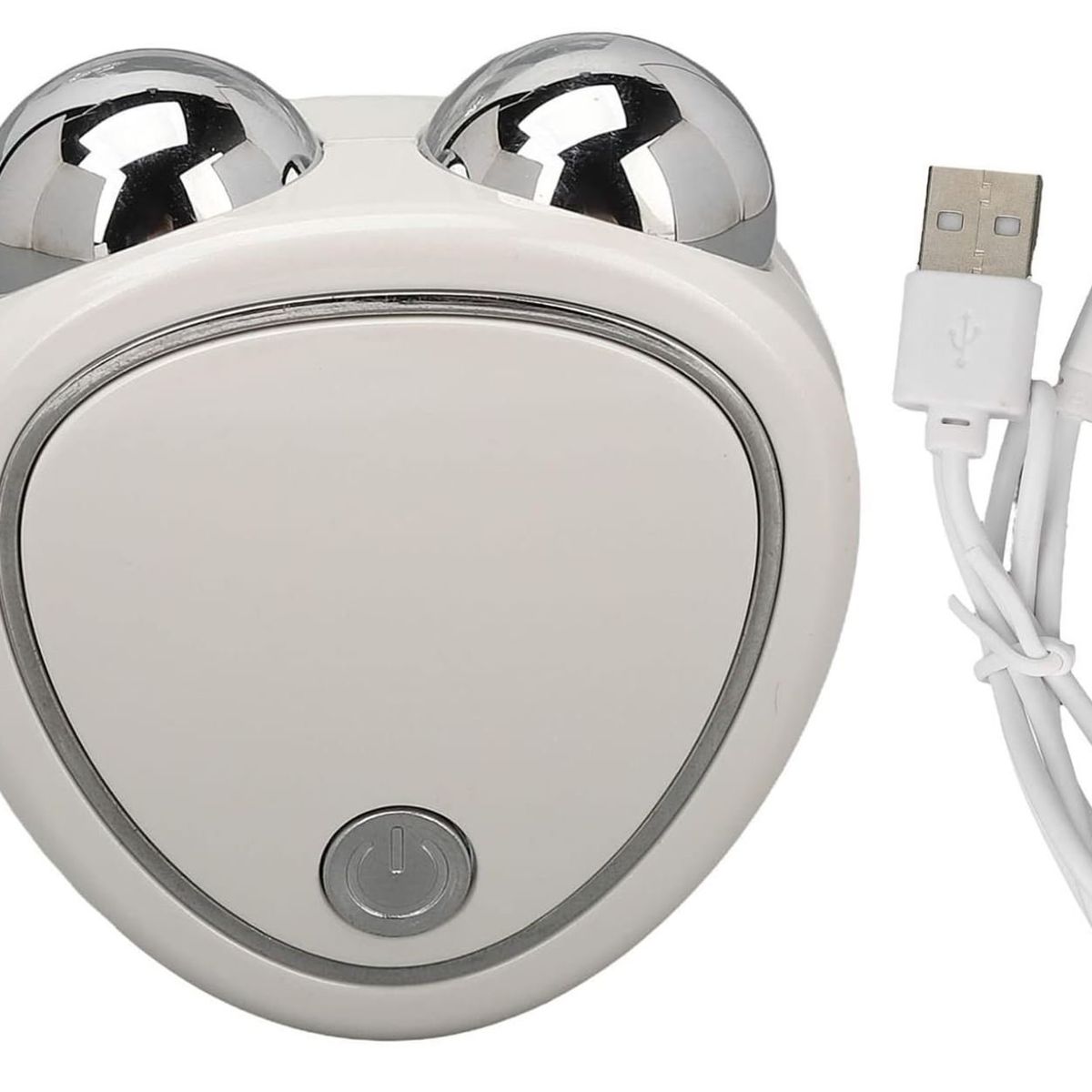 GENERICO - Masajeador Facial De Doble Rodillo  - Blanco