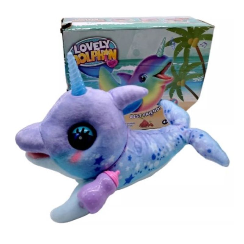 GENERICO - Peluche Unicornio Delfin Narwhal Juguete Luces Sonidos