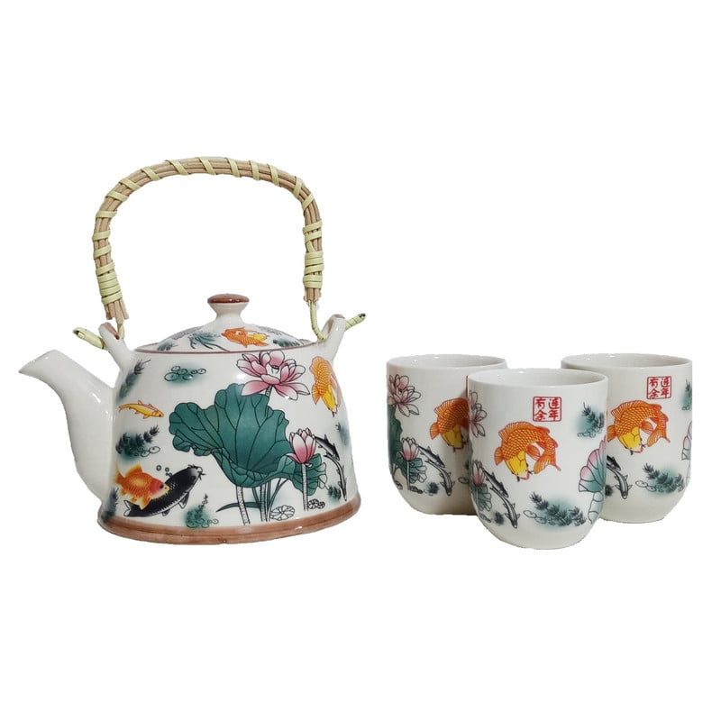 GENERICO - Set Tetera Para Infusion Oriental Con Filtro Fondo Marino 7pza