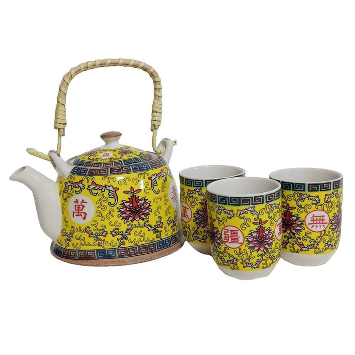 GENERICO - Set Tetera Para Infusion Oriental Con Filtro Longevidad 4pza