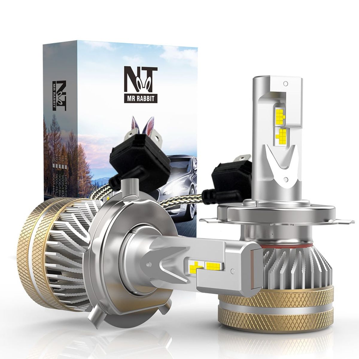 NAOEVO - Kit Focos Led MR Rabbit Original H4 Alta Potencia Auto