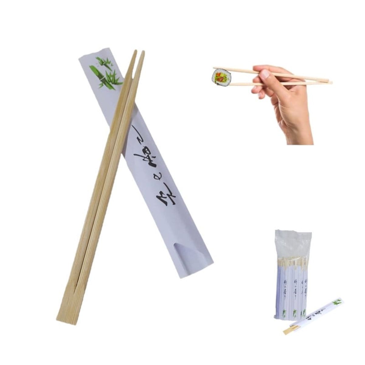 GENERICO - Palillos Japones Bambu Descartable Pack Letras 50par