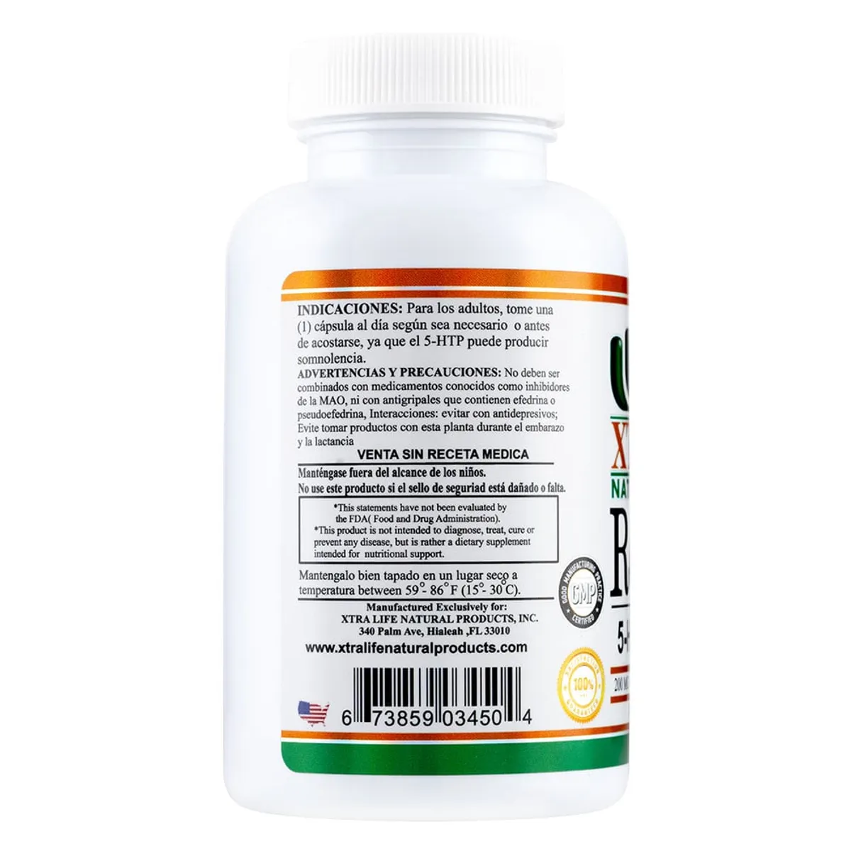 XTRALIFE NATURAL PRODUCTS - Relaxin 5 HTP - 30 Cápsulas