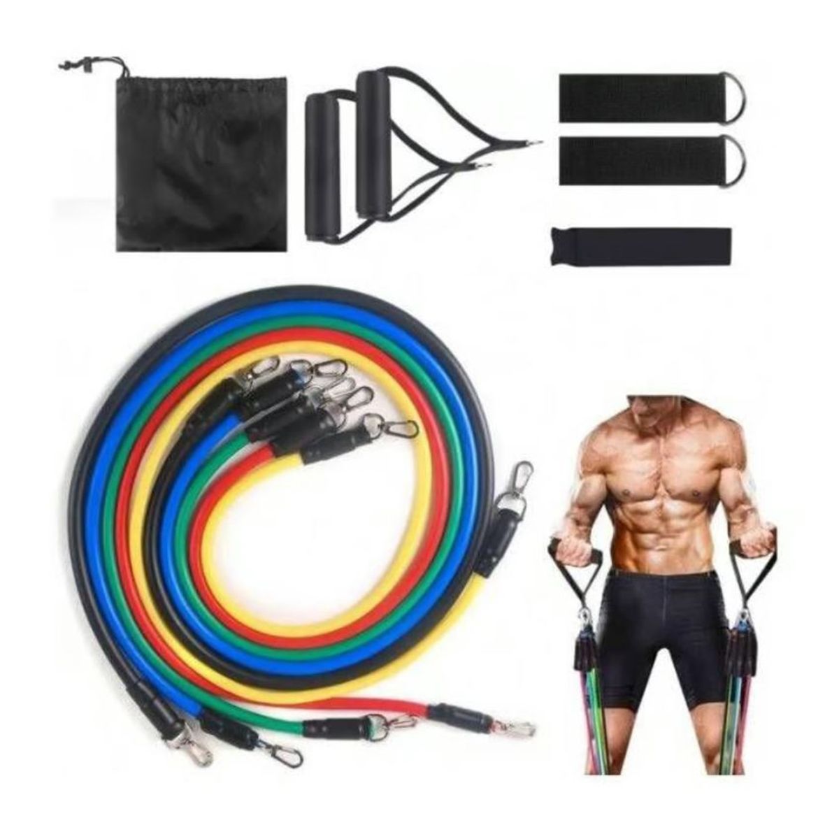 GENERICO - Combo Set de Ligas + Bandas Elásticas Reforzado