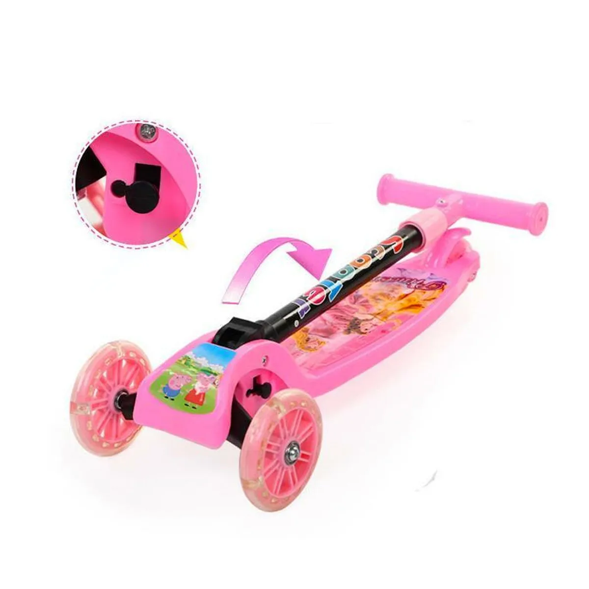 GENERICO - Scooter Infantil Niños Luces Rosa Fucsia