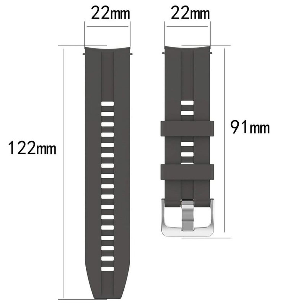 GENERICO - CORREA DE SILICONA PARA HUAWEI GT2 E GRIS