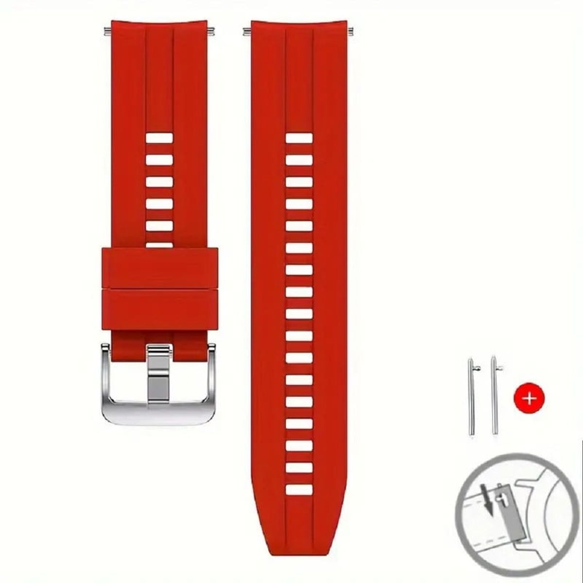 GENERICO - CORREA DE SILICONA PARA HUAWEI GT2 PRO ROJO