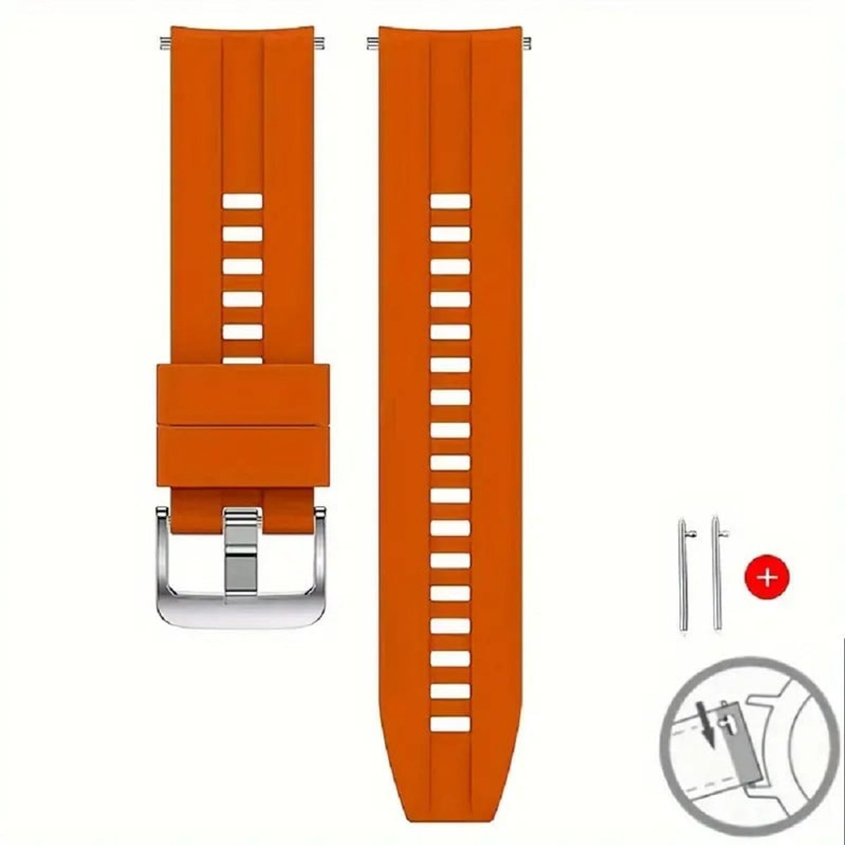 GENERICO - CORREA DE SILICONA PARA HUAWEI GT3 46MM NARANJA