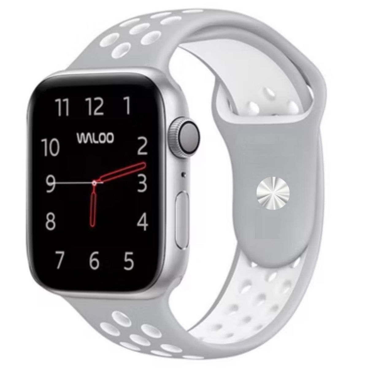 OEM - Correa de Silicona para Apple Watch Gris Circulos Blancos