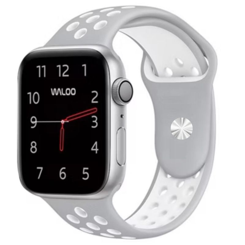 OEM - Correa de Silicona para Apple Watch Gris Circulos Blancos