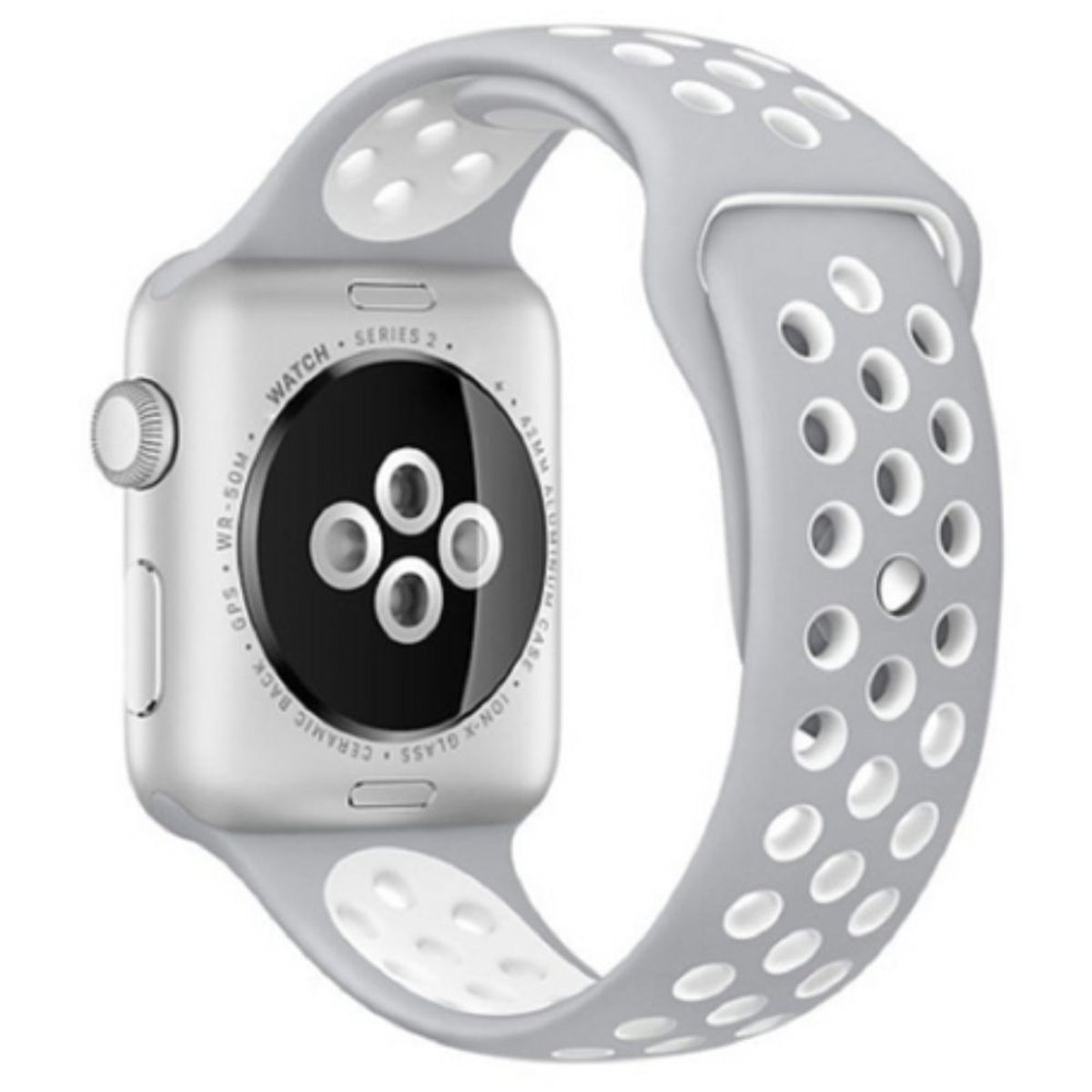 OEM - Correa de Silicona para Apple Watch Gris Circulos Blancos