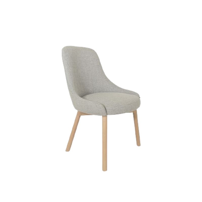 NIHM - Silla de Comedor Chewy de Madera Gris con base Marrón Claro