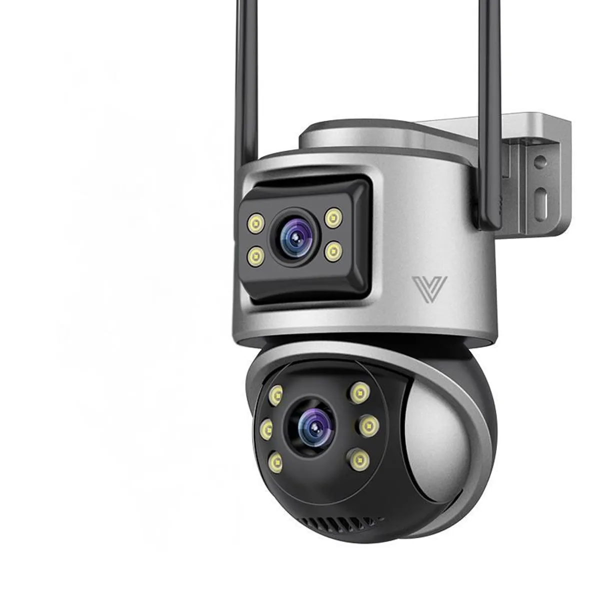 AV HOME - Camara de seguridad doble lente vigilancia 6MP para exteriores e interiores