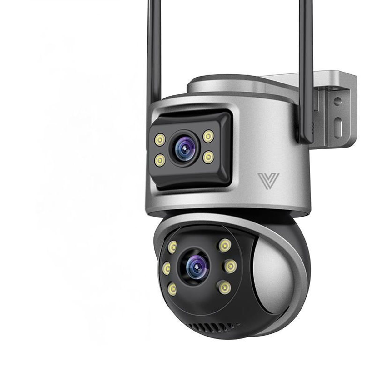 AV HOME - Camara de seguridad doble lente vigilancia 6MP para exteriores e interiores