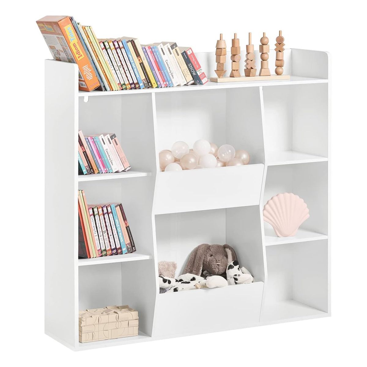 GENERICO - Librero Juguetero Mueble Infantil Lila 3 Niveles Blanco - Gaudi