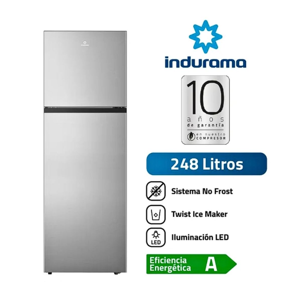 INDURAMA - Refrigeradora Indurama 248 Litros Top Mount RI-389 Croma