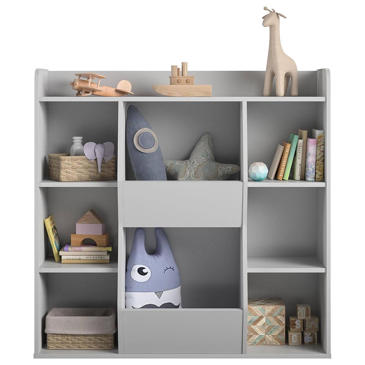 GENERICO - Librero Juguetero Mueble Infantil Lila 3 Niveles Gris - Gaudi