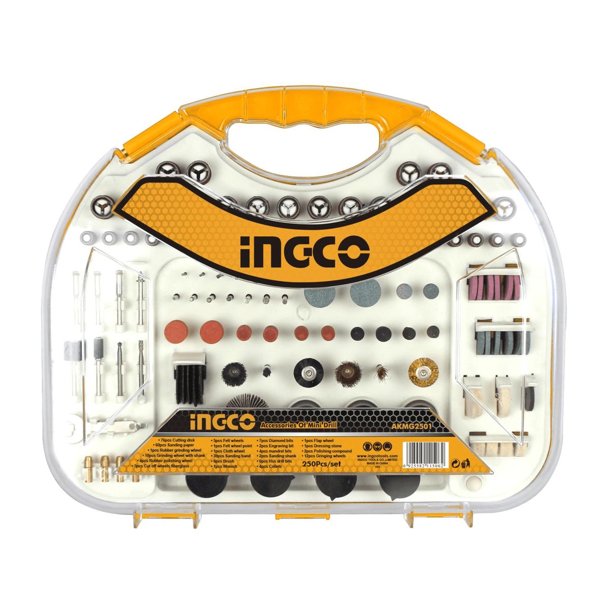 INGCO TOOLS - Set de 250 accesorios para mini grinder Ingco