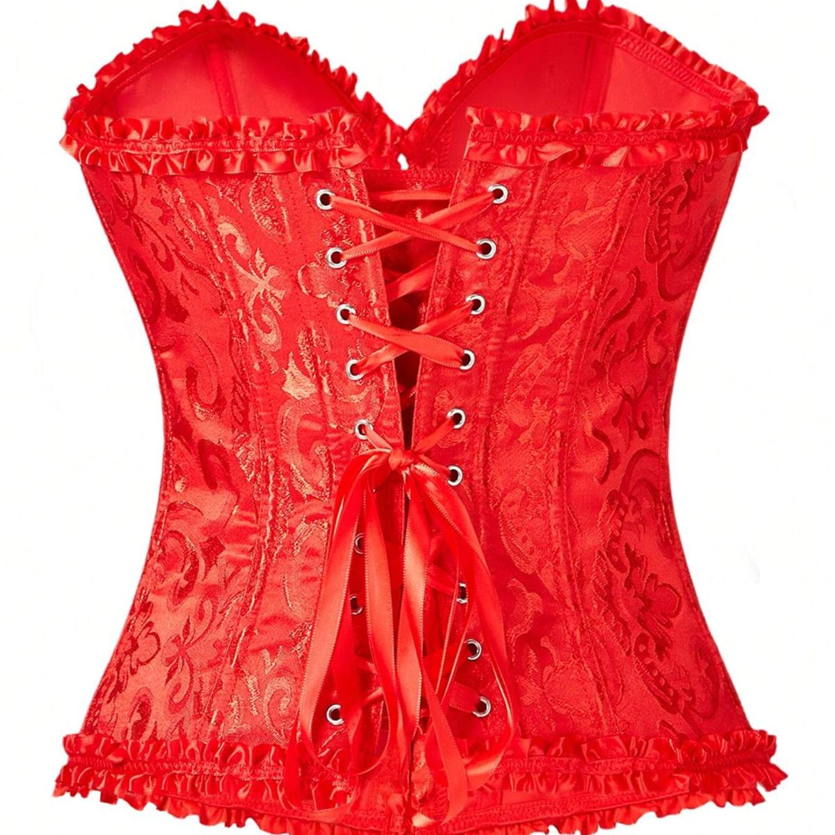 GENERICO - Corset Princess Rojo Encaje Mujer Victoriano