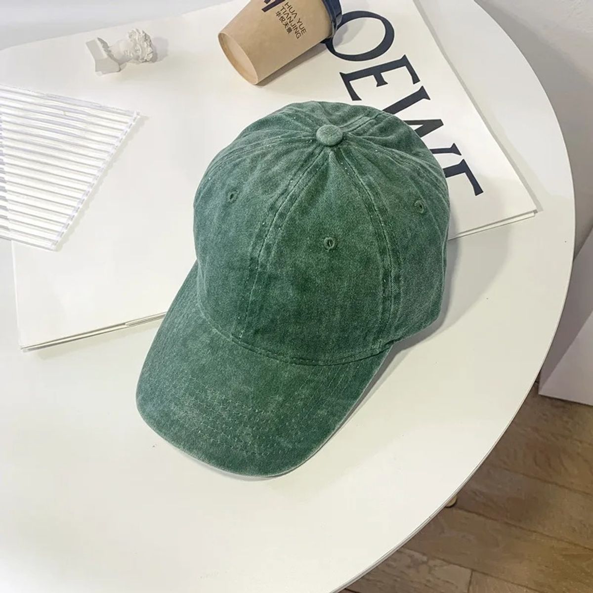 KAST PE - Gorro Tipo Beisbol Washed Effect Baseball Verde