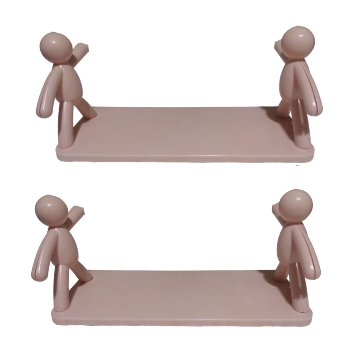 GENERICO - Pack x2 Repisas Estantes Rectangular De Plástico - Rosa