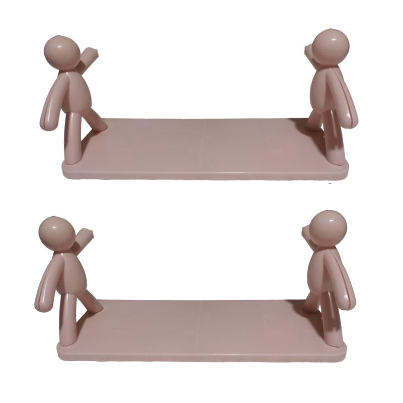 GENERICO - Pack x2 Repisas Estantes Rectangular De Plástico - Rosa