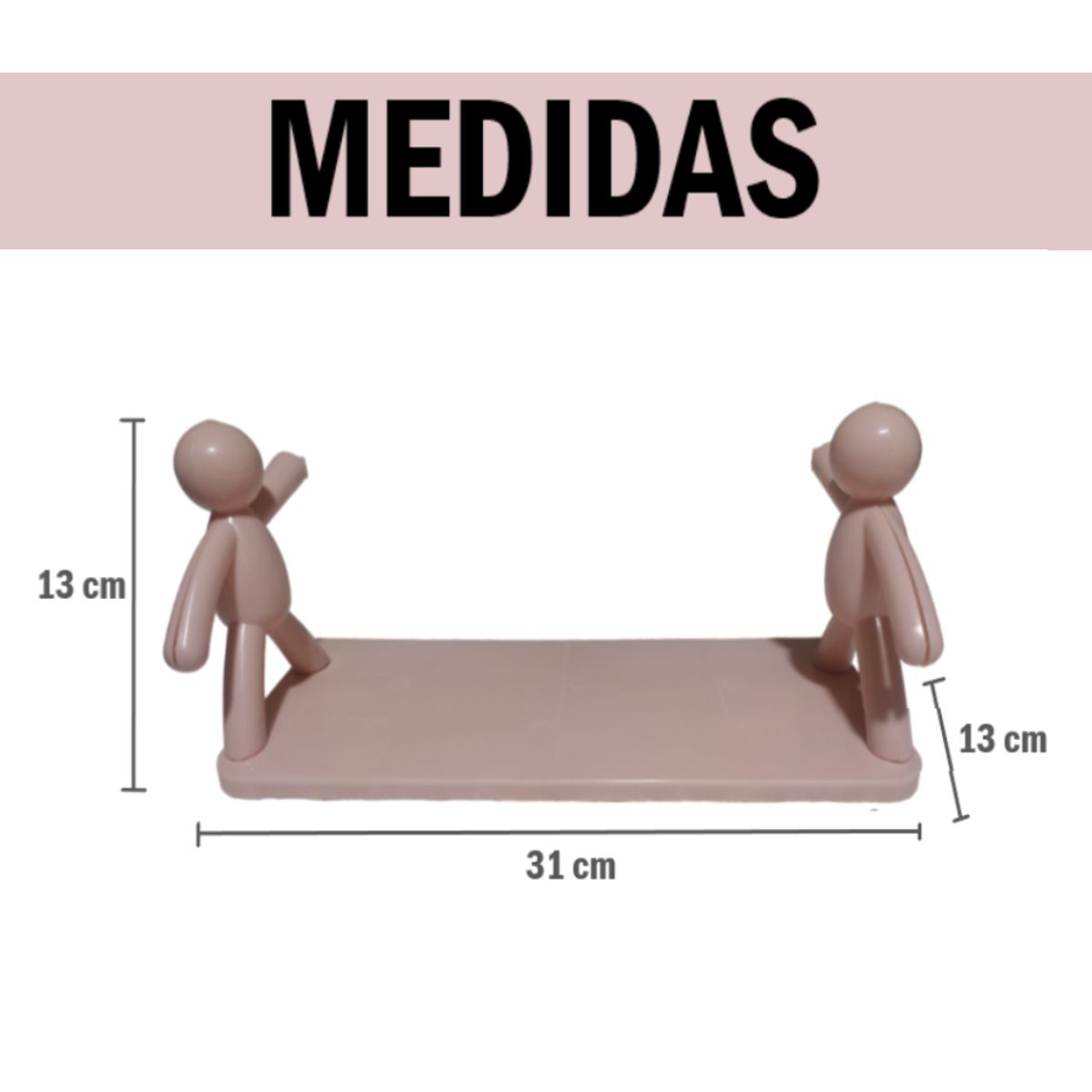 GENERICO - Pack x2 Repisas Estantes Rectangular De Plástico - Rosa