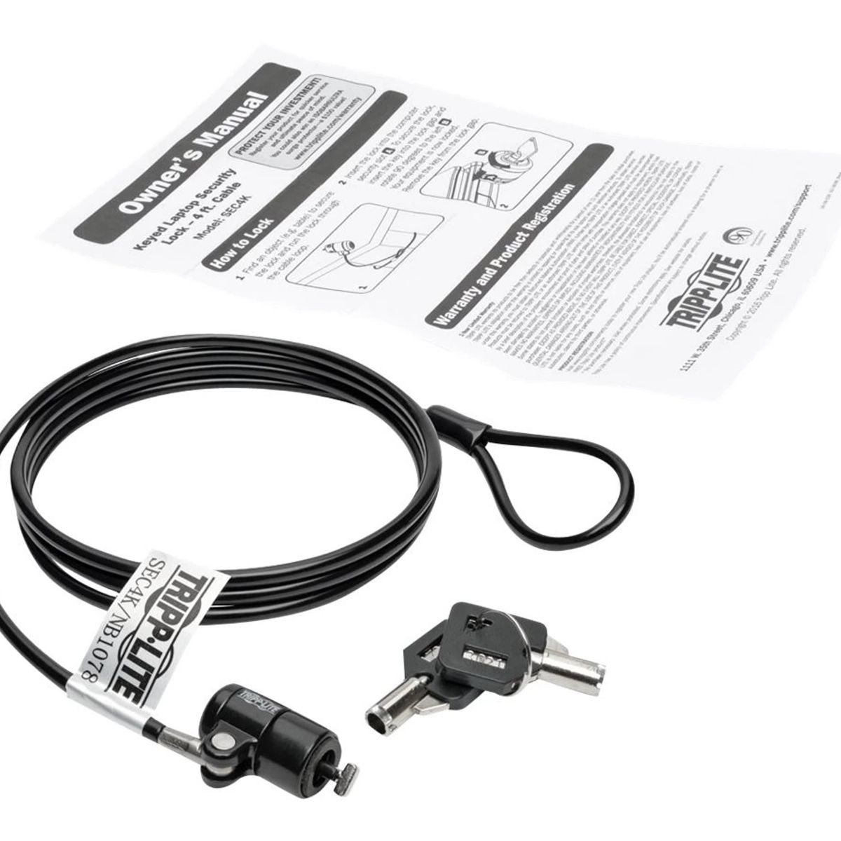 TRIPP LITE - Cable De Seguridad Para Laptop - Acero Con Llave -  Tripp-Lite