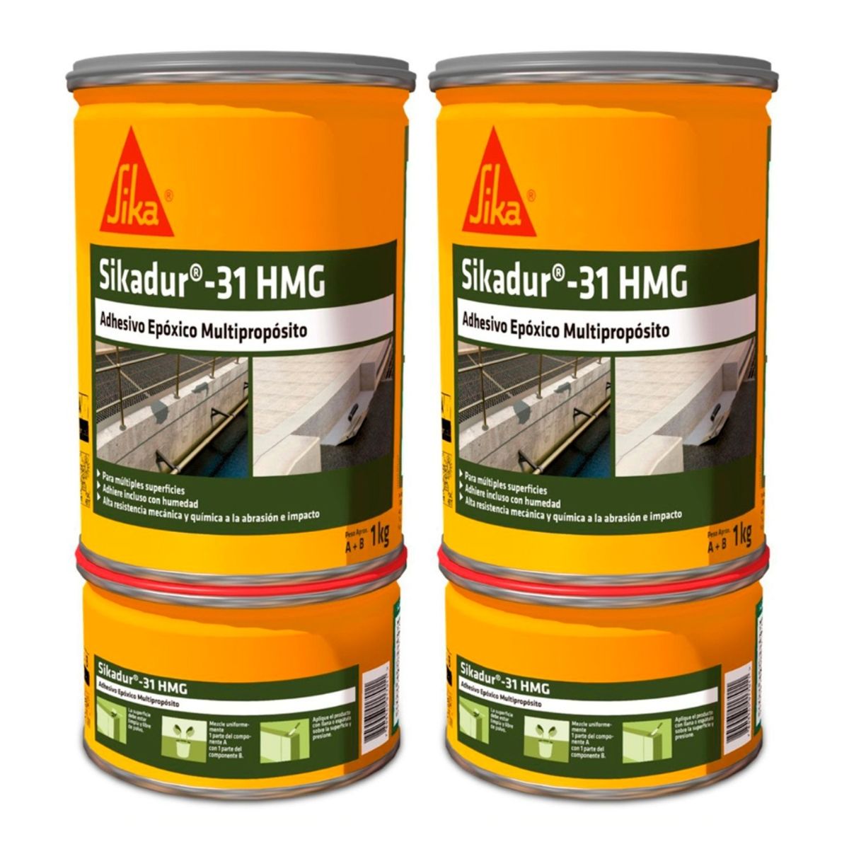 SIKA - Pack 2 Und Adhesivo Epóxico para anclajes Sikadur 31 HMG 1Kg