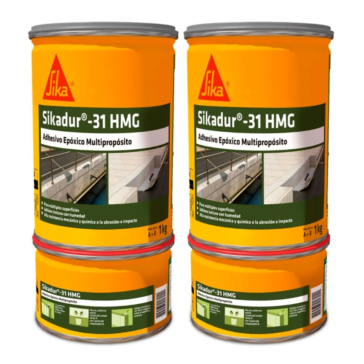 SIKA - Pack 2 Und Adhesivo Epóxico para anclajes Sikadur 31 HMG 1Kg