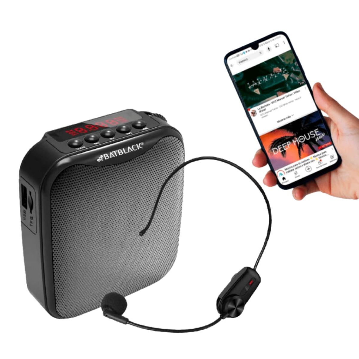 BATBLACK - Mini amplificador profesional de voz batblack