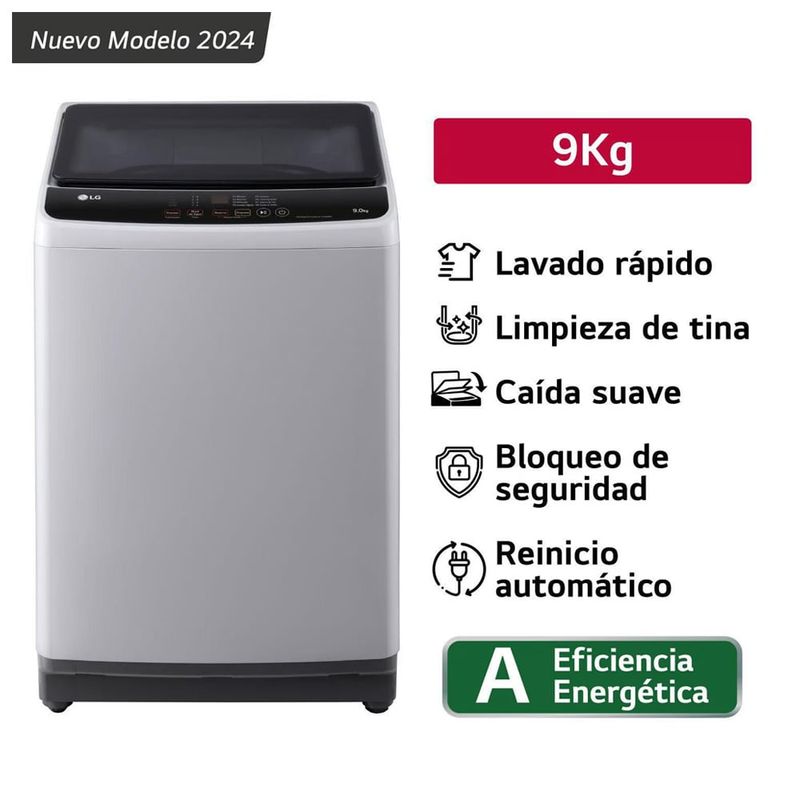 LG - Lavadora LG Carga Superior 9 KG Smart Inverter WT9GL