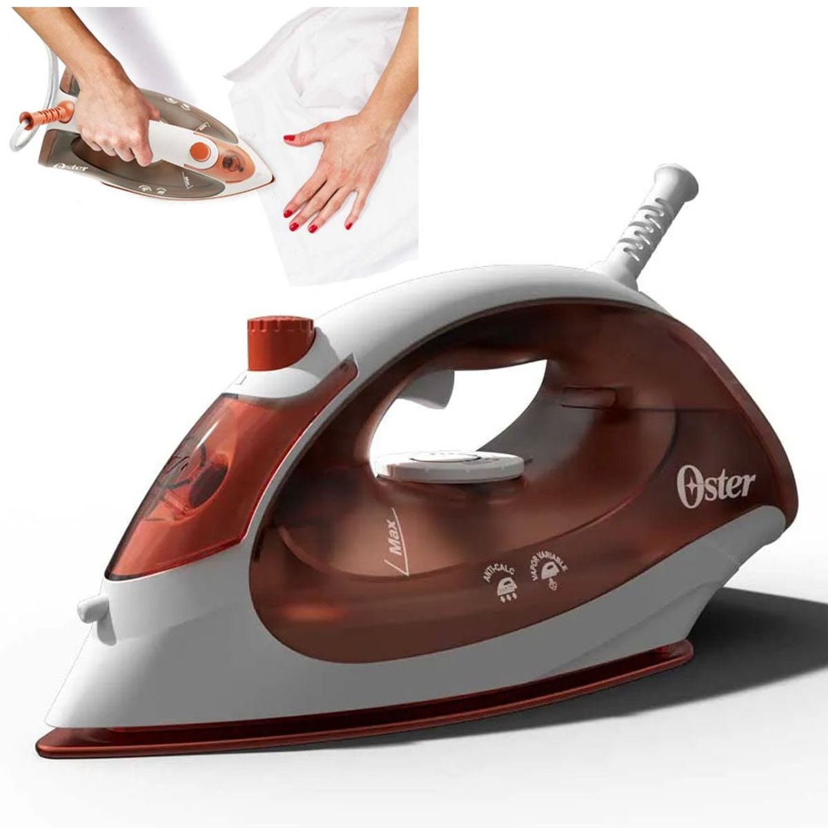 OSTER - Plancha a Vapor Oster Compacta con Base Antiadherente