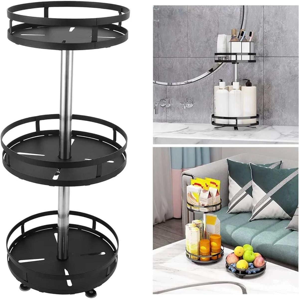 GENERICO - ORGANIZADOR MULTIFUNCIONAL ACERO TRES NIVELES 