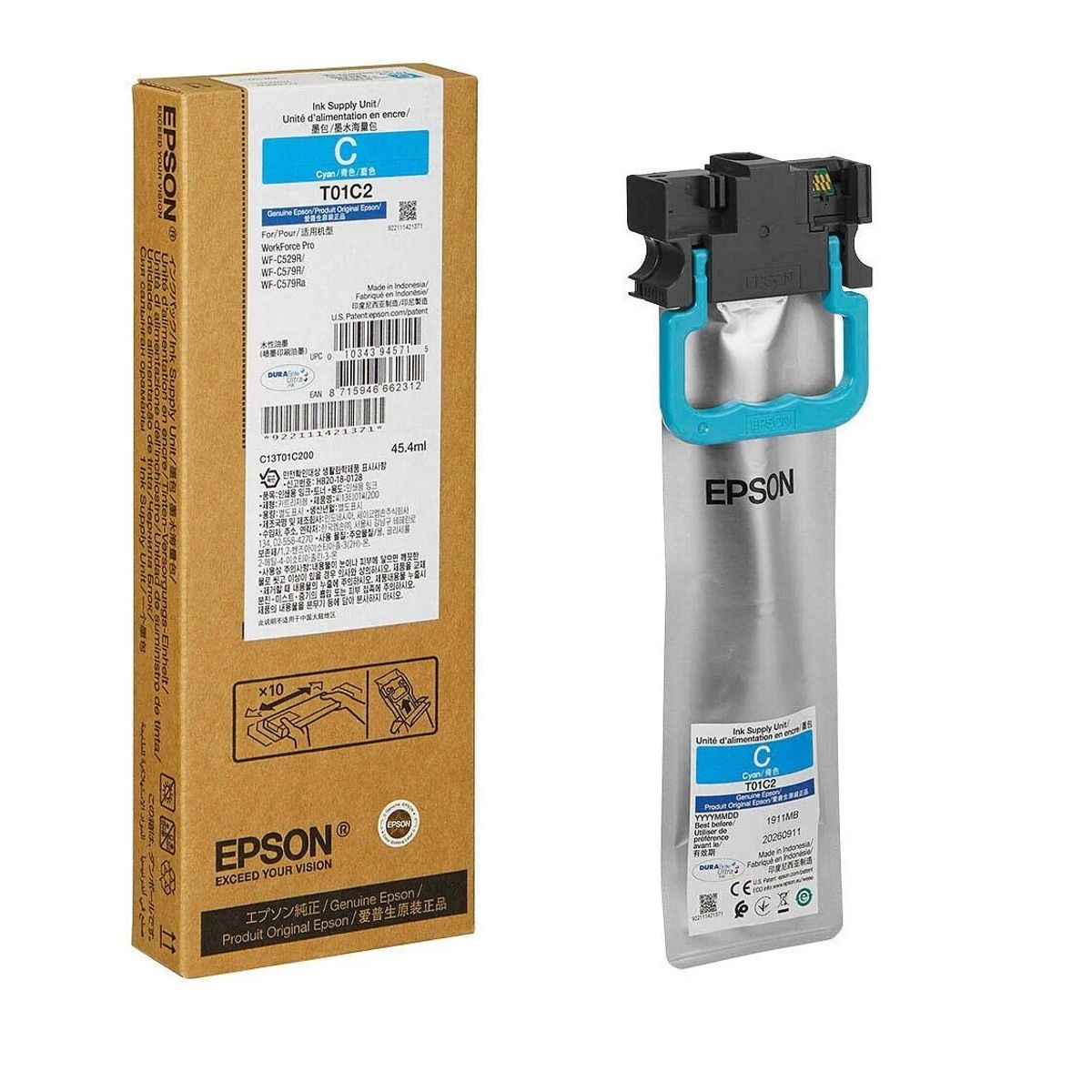 EPSON - Tinta Epson T01C200 Para WF-C579R, C529R, Rinde 45.4 ml -Cyan