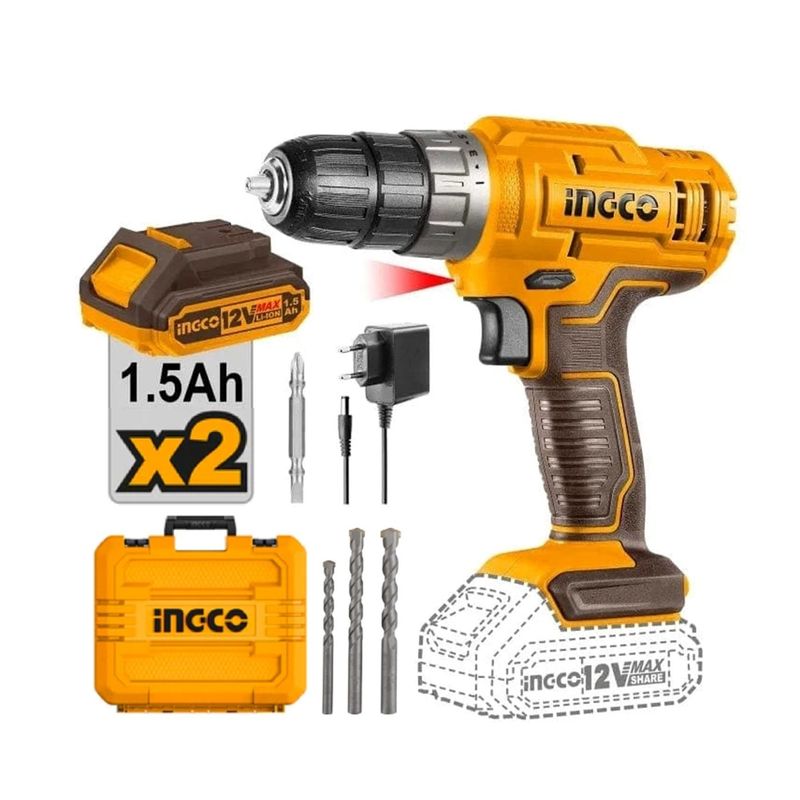 INGCO TOOLS - Taladro Percutor Inalámbrico 12V INGCO CIDLI1228