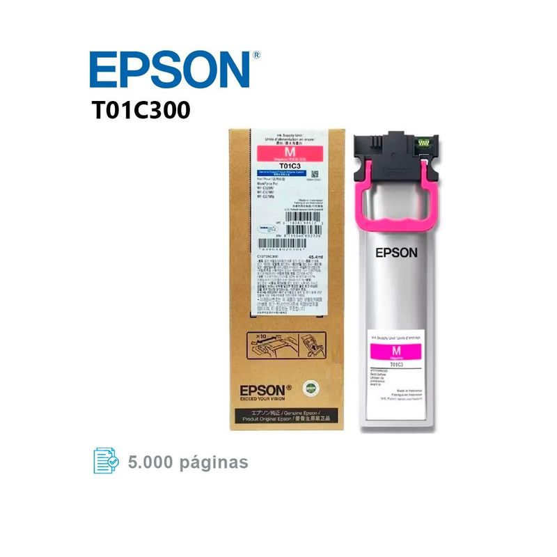 EPSON - Tinta Epson T01C300 Para WF-C579R, C529R, Rinde 45.4 ml- Magenta