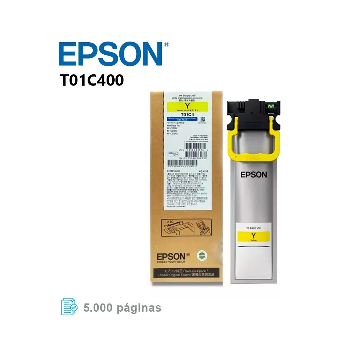 EPSON - Tinta Epson T01C400 Para WF-C579R, C529R, Rinde 143.7 ml -Yellow