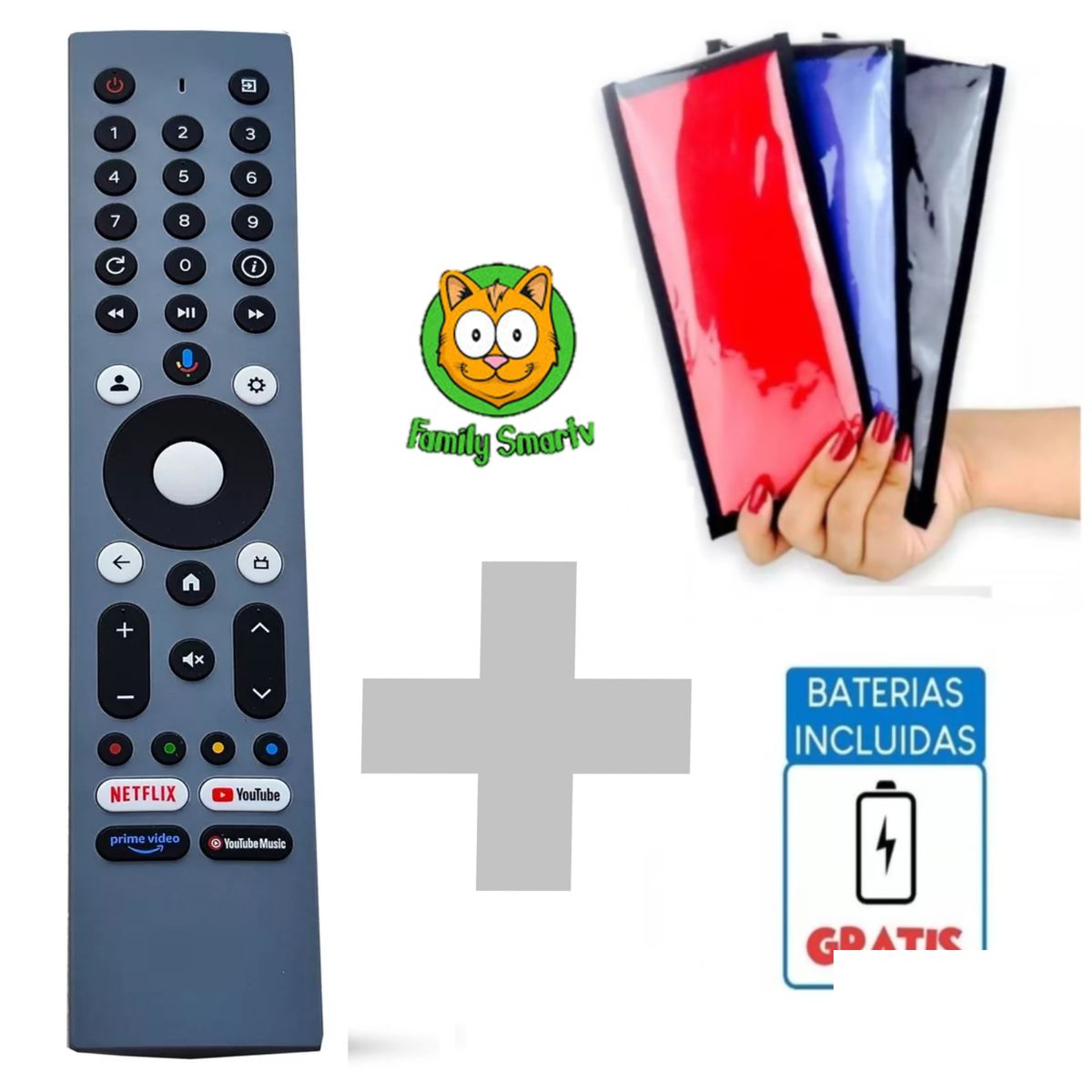 GENERICO - Control Remoto Generico Para Tv Jvc Smart tv Modelo Rm-c329 +  Funda