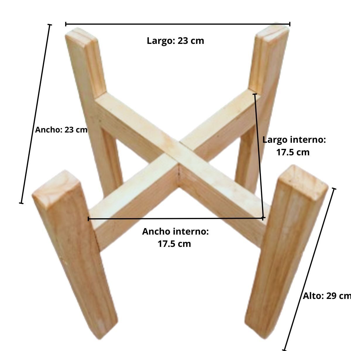 GENERICO - Porta maceceta pedestal de macetas en madera natural Praty