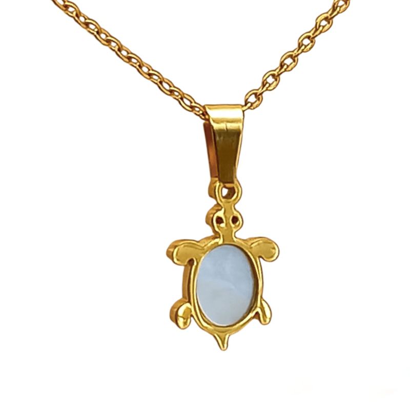 GENERICO - Collar Dije Tortuga En Acero Con Nácar