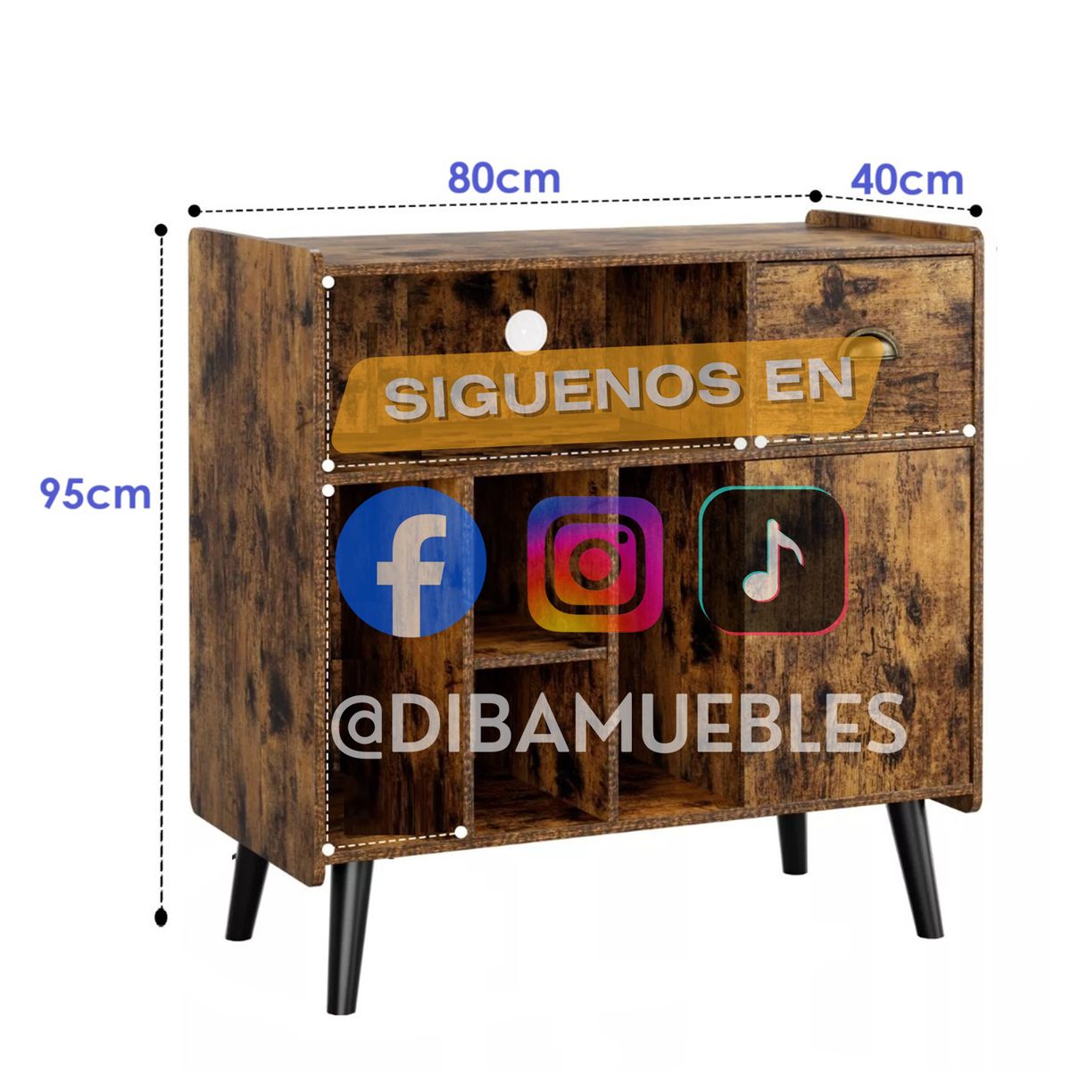 DIBA MUEBLES - Mueble para Discos de Vinilo Poppy - DIBA Muebles