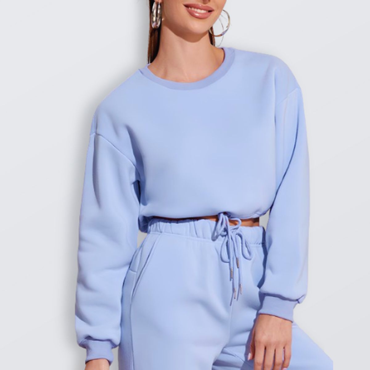 GENERICO - Polera Crop Mujer Manga Larga  Casual y Deportiva - Con ajuste en la Cintura