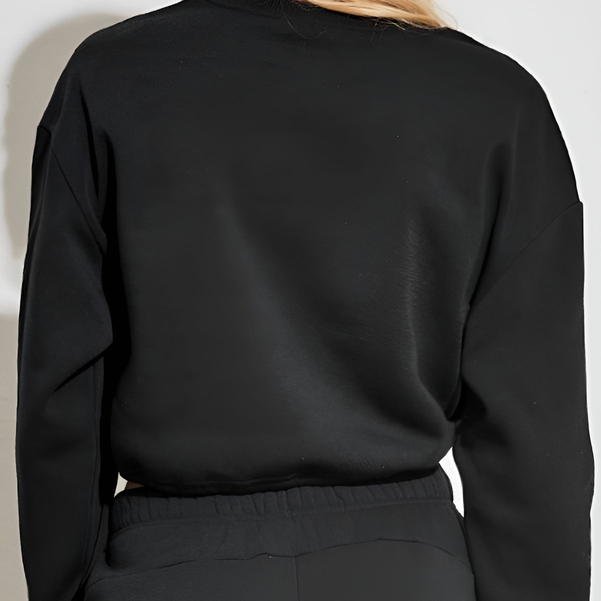 GENERICO - Polera Crop Mujer Manga Larga  Casual y Deportiva - Con ajuste en la Cintura