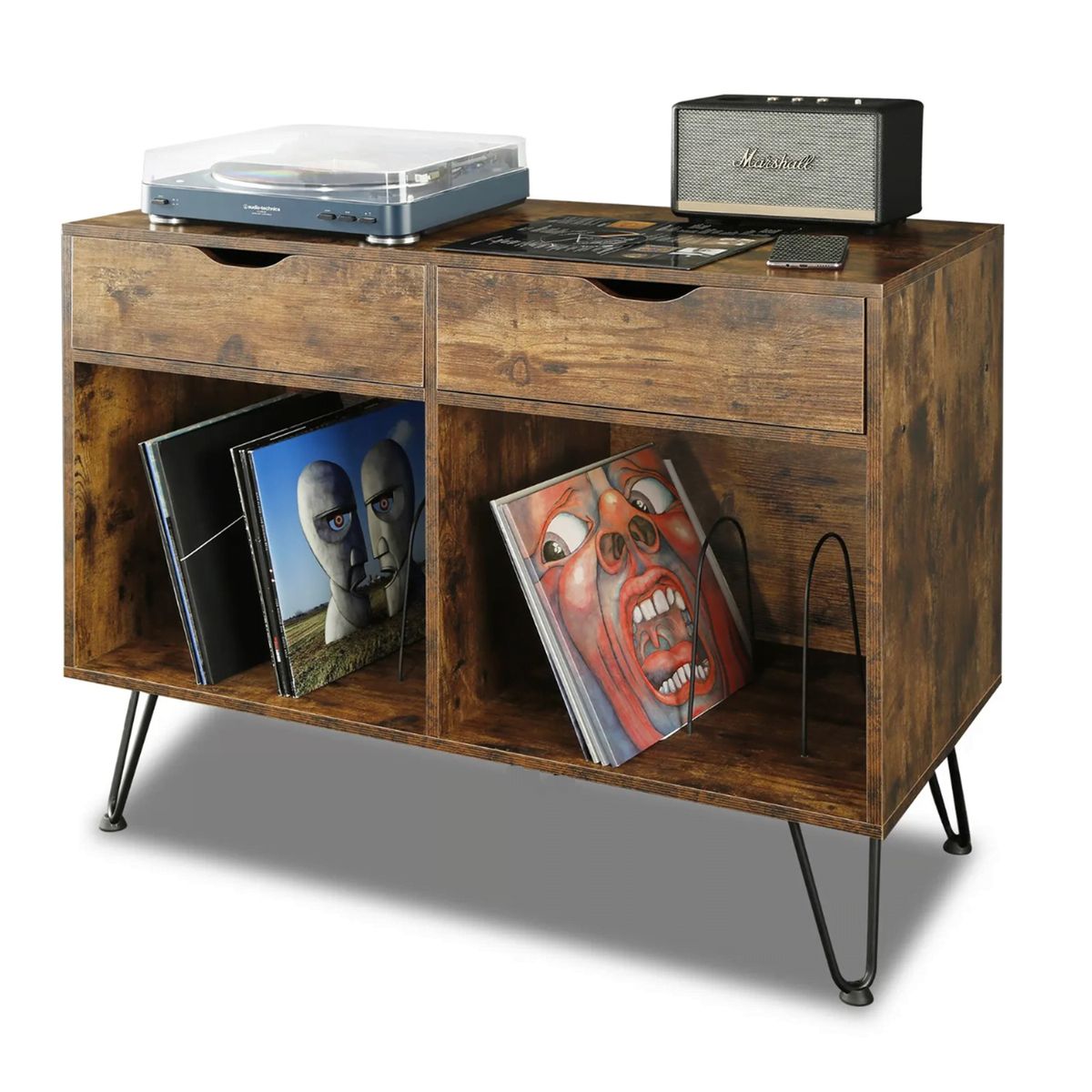 DIBA MUEBLES - Mesa Auxiliar para Discos de Vinilo Fleur  - DIBA Muebles