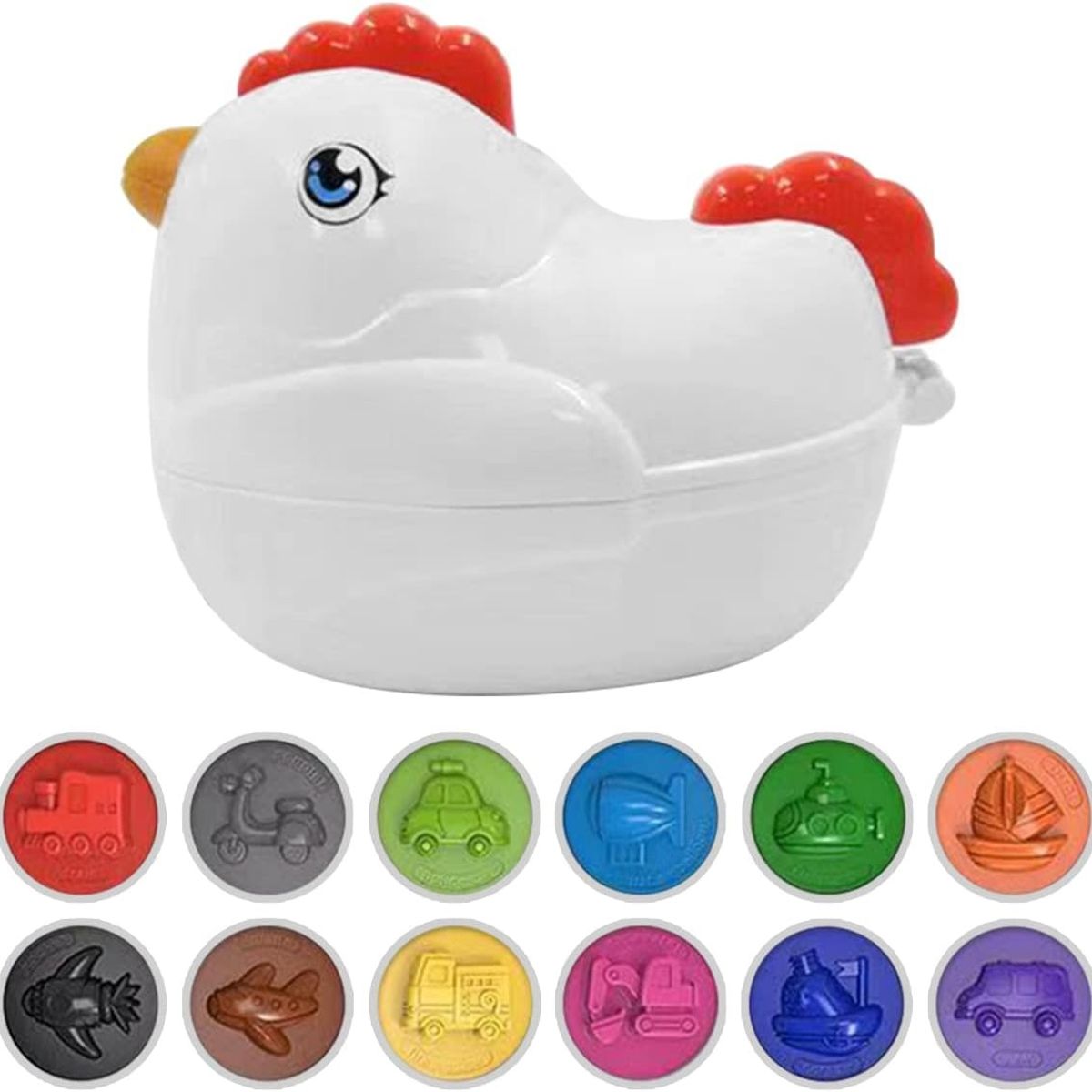 GENERICO - Gallina con huevos de asociación - Juego Montessori