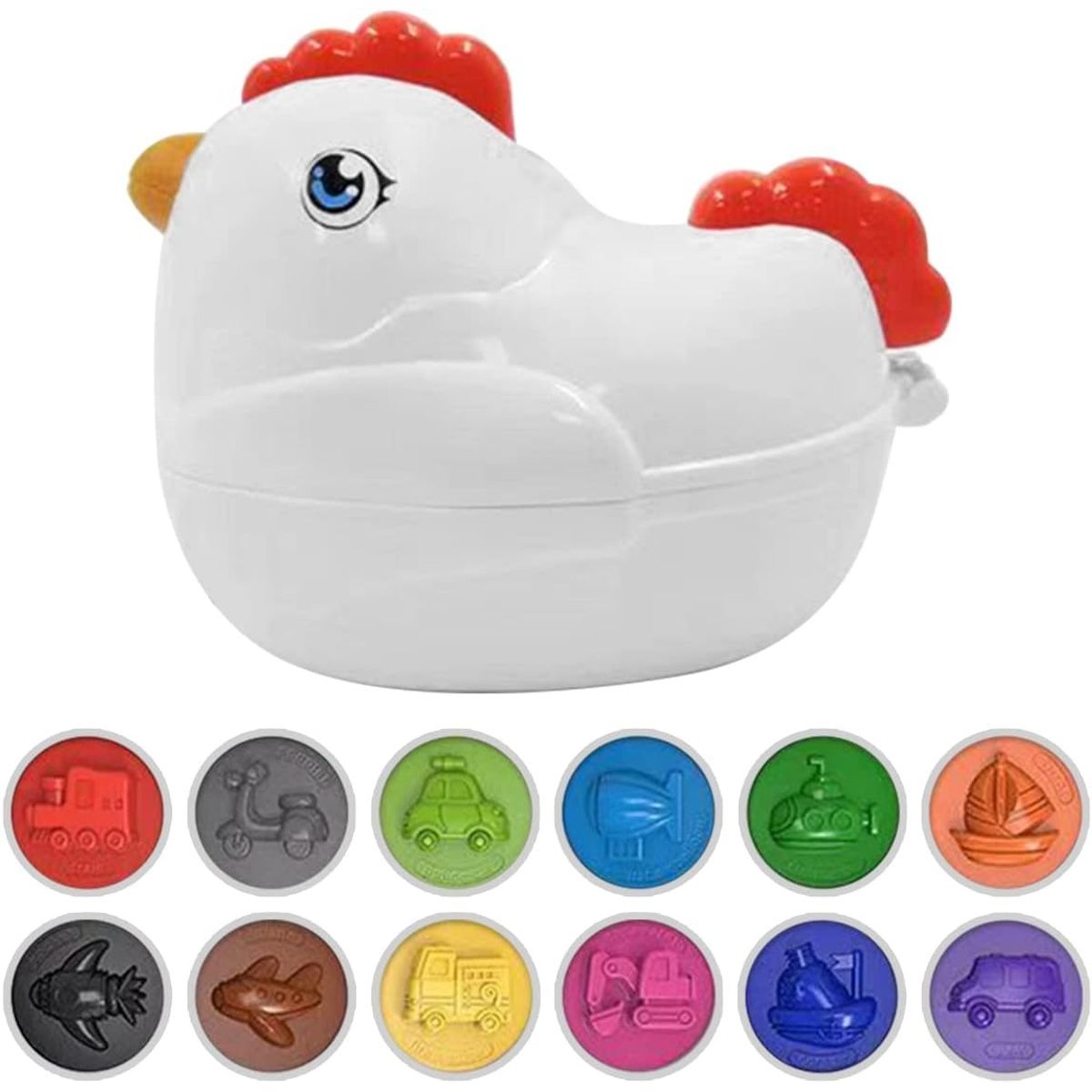 GENERICO - Gallina con huevos de asociación - Juego Montessori